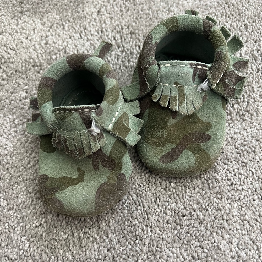 Freshly Picked Camo Leather Mocs size 2